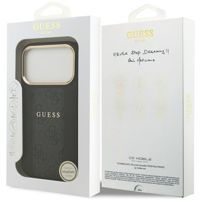 MagSafe hoesje voor Apple iPhone 17 Pro, Guess, 4G Stripe, Zwart