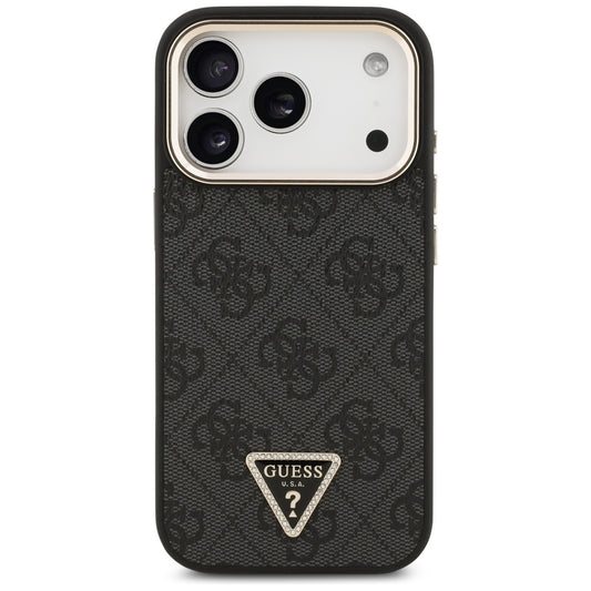MagSafe hoesje voor Apple iPhone 17 Pro, Guess, 4G Triangle Logo, Zwart Goud