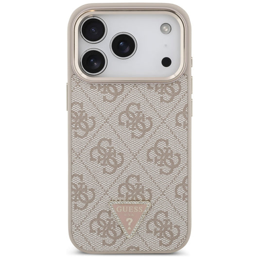 MagSafe hoesje voor Apple iPhone 17 Pro, Guess, 4G Triangle Logo, Goudroze