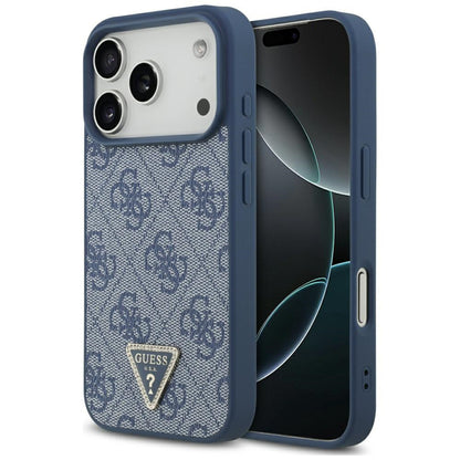 MagSafe hoesje voor Apple iPhone 17 Pro, Guess, 4G Triangle Strass, Blauw