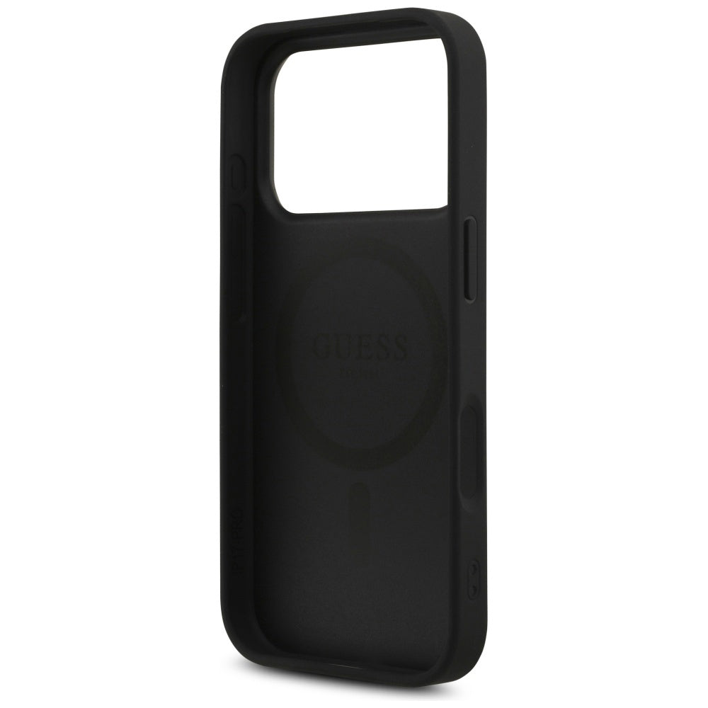 MagSafe hoesje voor Apple iPhone 17 Pro, Guess, 4G Triangle Strass, Zwart