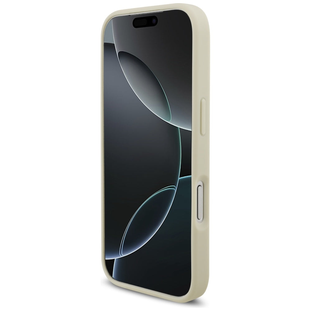 MagSafe hoesje voor Apple iPhone 17 Pro, Guess, Croco Triangle Logo, Goud