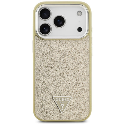 MagSafe hoesje voor Apple iPhone 17 Pro, Guess, Glitter Triangle Logo, Goud