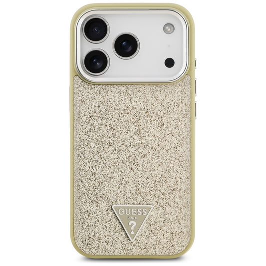MagSafe hoesje voor Apple iPhone 17 Pro, Guess, Glitter Triangle Logo, Goud
