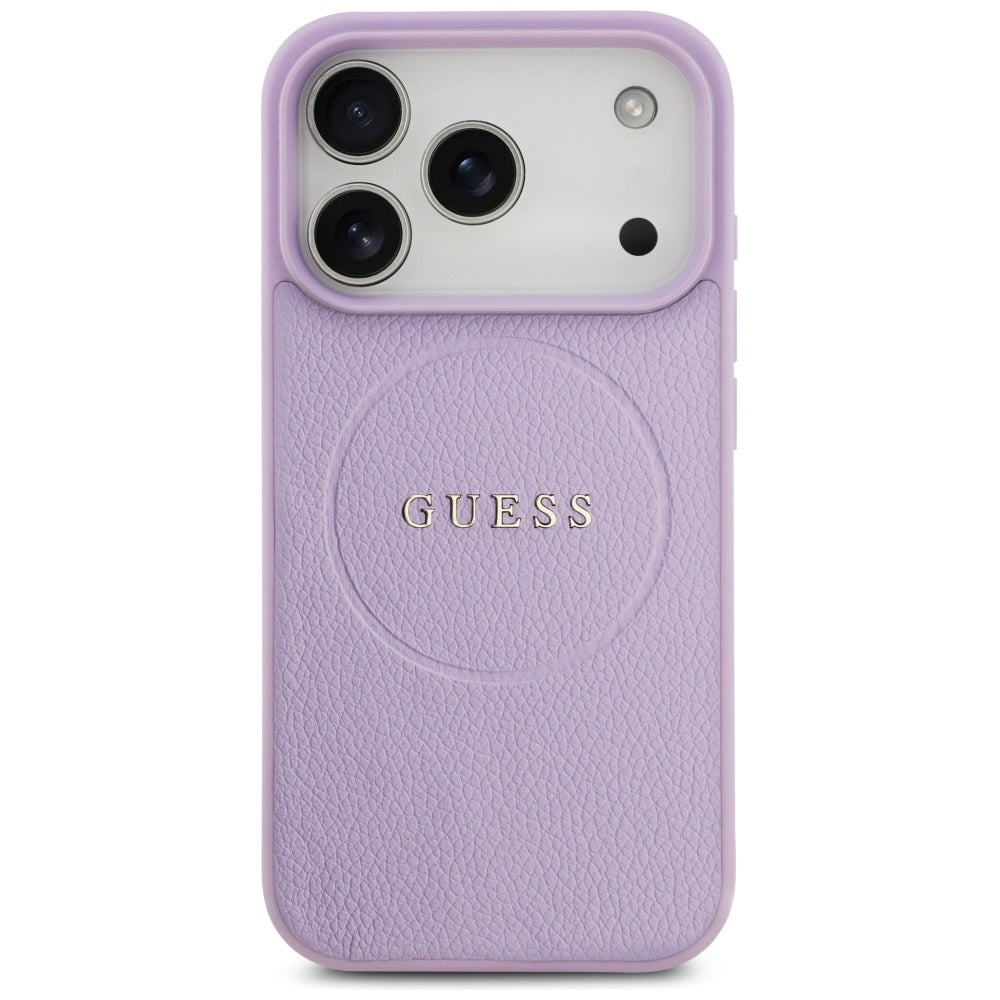 MagSafe hoes voor Apple iPhone 17 Pro, Guess, Grained Gold Ring, Roze