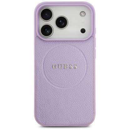 MagSafe hoes voor Apple iPhone 17 Pro, Guess, Grained Gold Ring, Roze