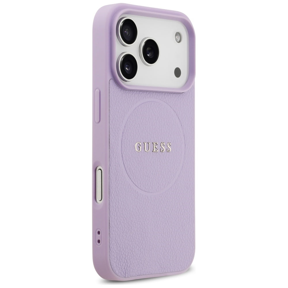 MagSafe hoes voor Apple iPhone 17 Pro, Guess, Grained Gold Ring, Roze