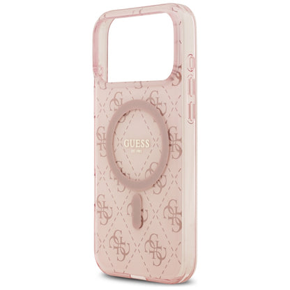 MagSafe hoesje voor Apple iPhone 17 Pro, Guess, IML 4G Achtergrond, Roze
