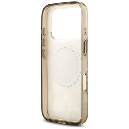 MagSafe hoesje voor Apple iPhone 17 Pro, Guess, IML Flower and Tonal Circle, Bruin