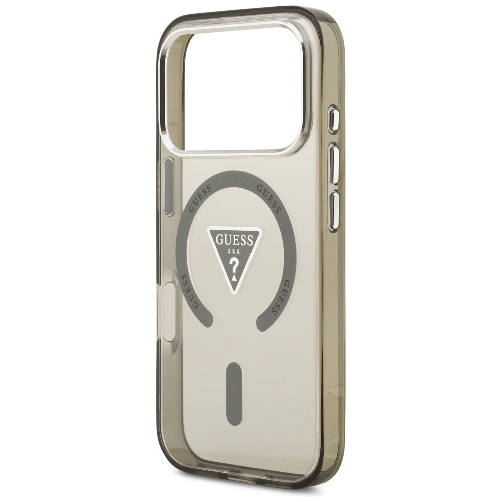 MagSafe hoesje voor Apple iPhone 17 Pro, Guess, IML Gradient Triangle Logo, Kaki