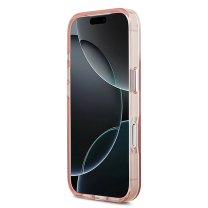 MagSafe hoesje voor Apple iPhone 17 Pro, Guess, IML Gradient Triangle Logo, Roze