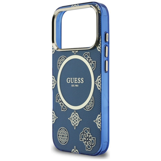 MagSafe hoesje voor Apple iPhone 17 Pro, Guess, IML Peony Dot, Blauw