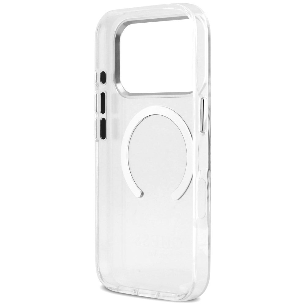 MagSafe hoesje voor Apple iPhone 17 Pro, Guess, Metal Outline, Zilverkleurig