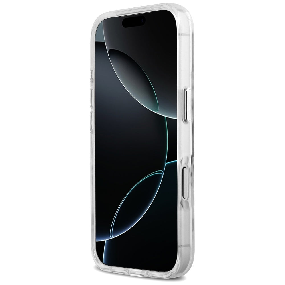 MagSafe hoesje voor Apple iPhone 17 Pro, Guess, Metal Outline, Zilverkleurig