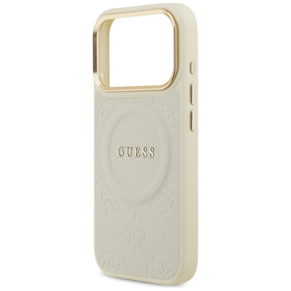 MagSafe hoes voor Apple iPhone 17 Pro, Guess, Peony Hot Stamp, Beige