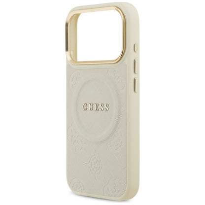 MagSafe hoes voor Apple iPhone 17 Pro, Guess, Peony Hot Stamp, Beige