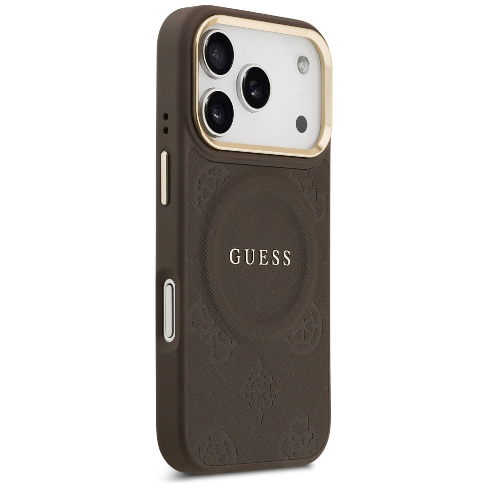 MagSafe hoesje voor Apple iPhone 17 Pro, Guess, Peony Hot Stamp, Bruin