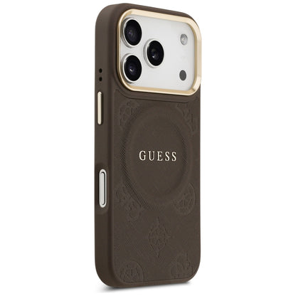 MagSafe hoesje voor Apple iPhone 17 Pro, Guess, Peony Hot Stamp, Bruin