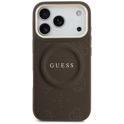 MagSafe hoesje voor Apple iPhone 17 Pro, Guess, Peony Hot Stamp, Bruin