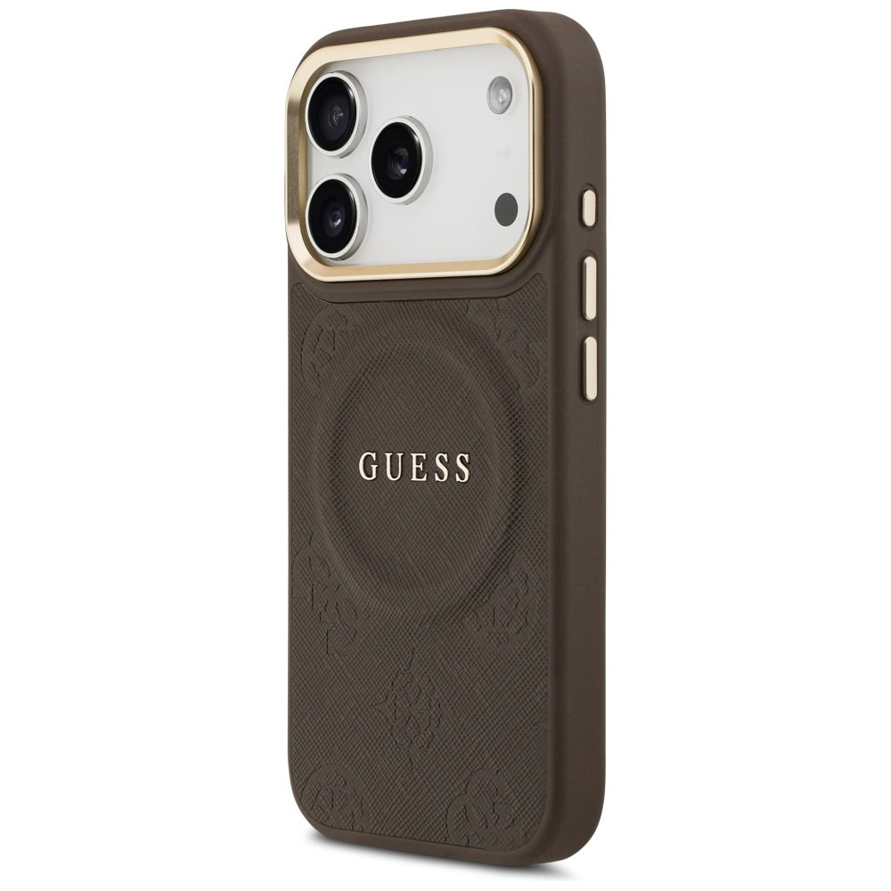 MagSafe hoesje voor Apple iPhone 17 Pro, Guess, Peony Hot Stamp, Bruin