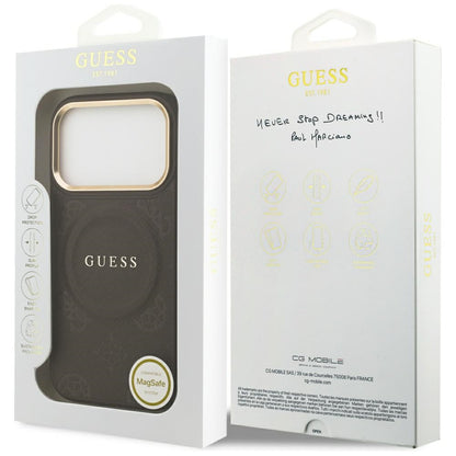 MagSafe hoesje voor Apple iPhone 17 Pro, Guess, Peony Hot Stamp, Bruin