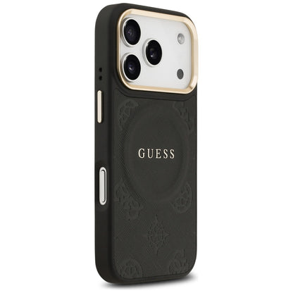 MagSafe hoesje voor Apple iPhone 17 Pro, Guess, Peony Hot Stamp, Zwart