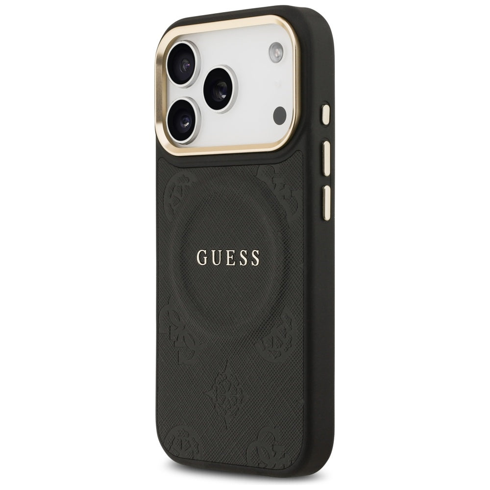 MagSafe hoesje voor Apple iPhone 17 Pro, Guess, Peony Hot Stamp, Zwart