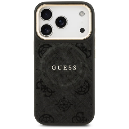 MagSafe hoesje voor Apple iPhone 17 Pro, Guess, Peony Hot Stamp, Zwart