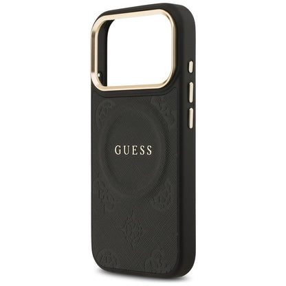 MagSafe hoesje voor Apple iPhone 17 Pro, Guess, Peony Hot Stamp, Zwart