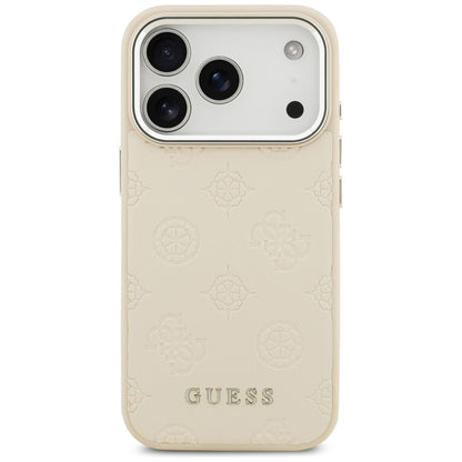 MagSafe hoesje voor Apple iPhone 17 Pro, Guess, Peony Hot Stamp Script, Beige