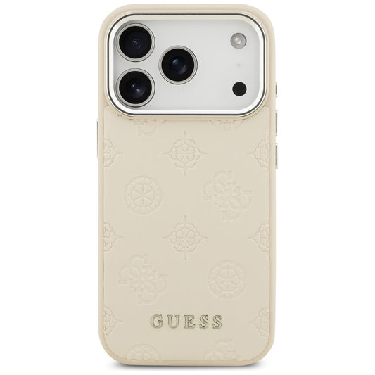 MagSafe hoesje voor Apple iPhone 17 Pro, Guess, Peony Hot Stamp Script, Beige