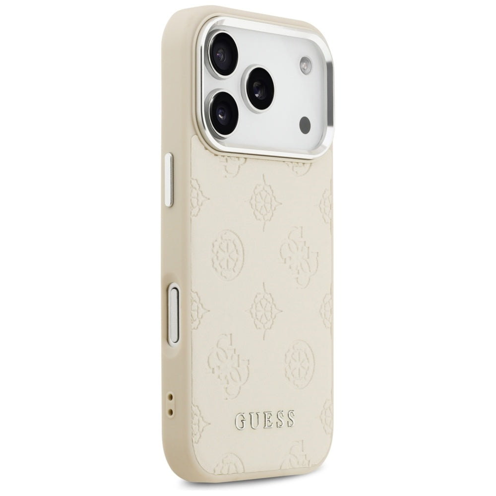 MagSafe hoesje voor Apple iPhone 17 Pro, Guess, Peony Hot Stamp Script, Beige