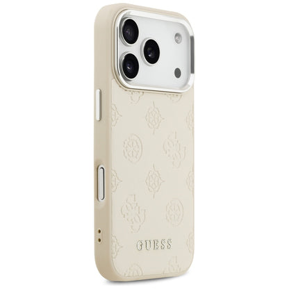 MagSafe hoesje voor Apple iPhone 17 Pro, Guess, Peony Hot Stamp Script, Beige