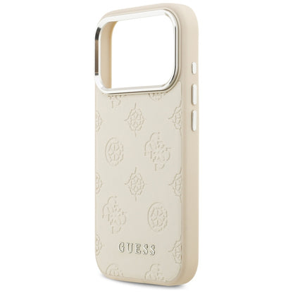 MagSafe hoesje voor Apple iPhone 17 Pro, Guess, Peony Hot Stamp Script, Beige