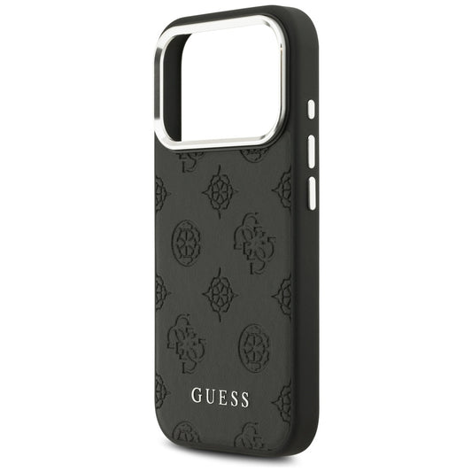 MagSafe hoes voor Apple iPhone 17 Pro, Guess, Peony Hot Stamp Script, Zwart