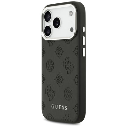 MagSafe hoes voor Apple iPhone 17 Pro, Guess, Peony Hot Stamp Script, Zwart