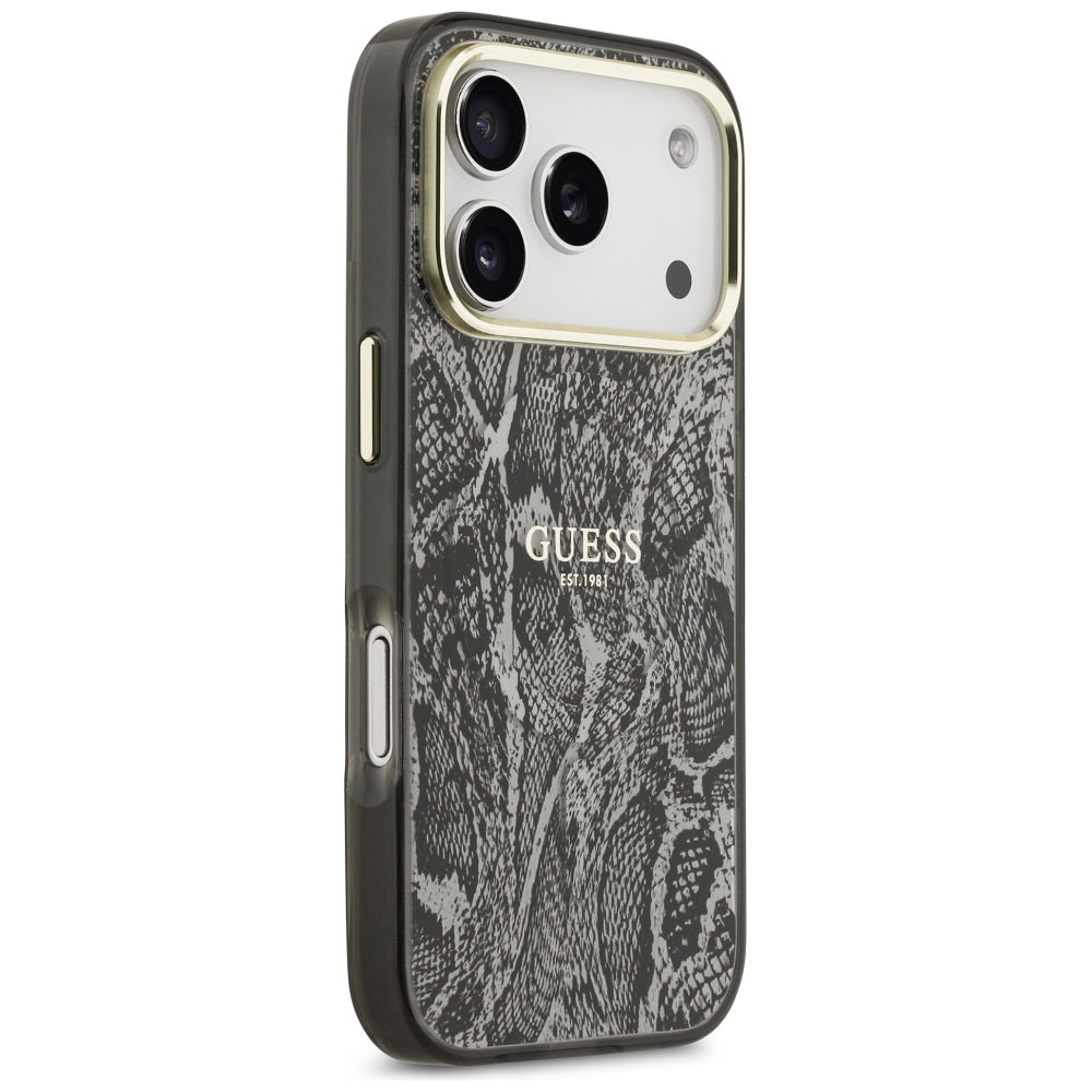 MagSafe hoes voor Apple iPhone 17 Pro, Guess, Python Patroon, Zwart