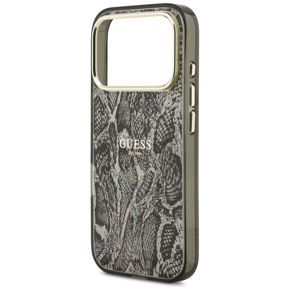 MagSafe hoes voor Apple iPhone 17 Pro, Guess, Python Patroon, Zwart