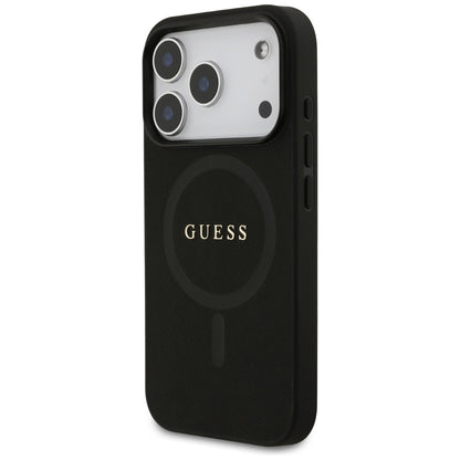 MagSafe hoesje voor Apple iPhone 17 Pro, Guess, Saffiano Classic Logo, Zwart
