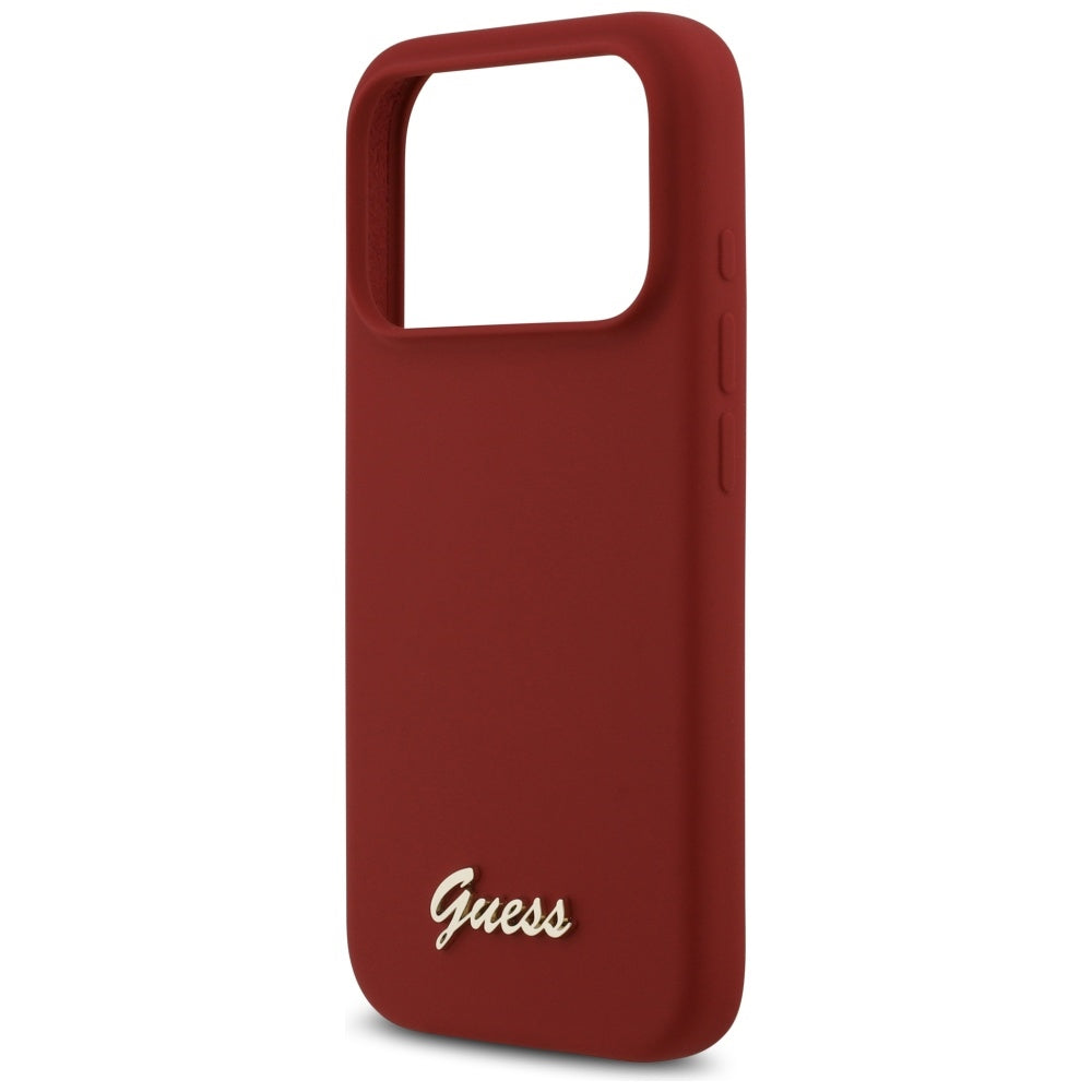 MagSafe hoesje voor Apple iPhone 17 Pro, Guess, Script Metal Logo, Roze