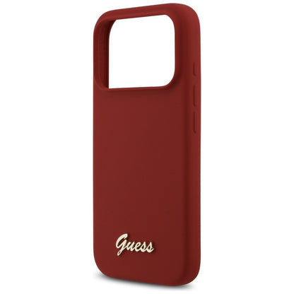 MagSafe hoesje voor Apple iPhone 17 Pro, Guess, Script Metal Logo, Roze