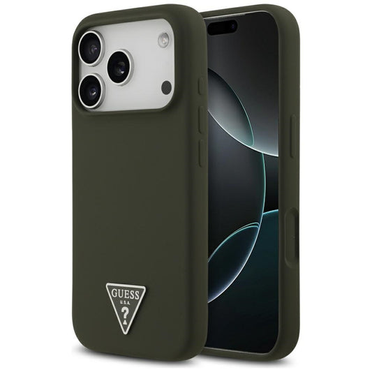 MagSafe hoesje voor Apple iPhone 17 Pro, Guess, Triangle Logo, Kaki