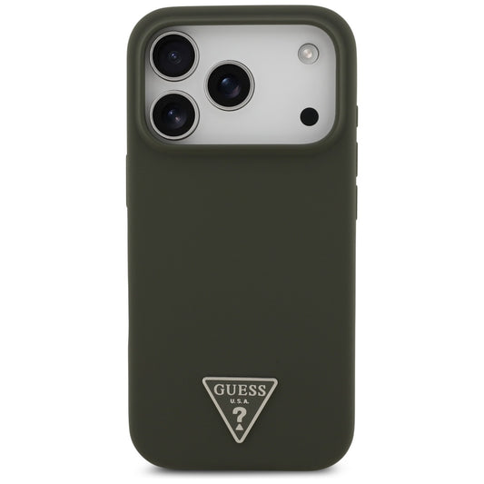 MagSafe hoesje voor Apple iPhone 17 Pro, Guess, Triangle Logo, Kaki
