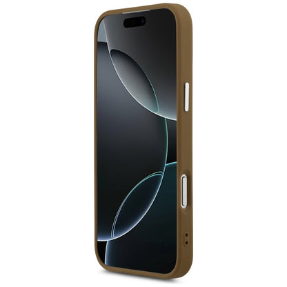 MagSafe hoesje voor Apple iPhone 17 Pro, Guess, Triangle Logo, Zilverbruin