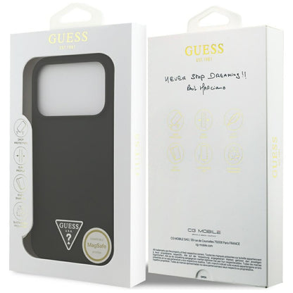 MagSafe hoesje voor Apple iPhone 17 Pro, Guess, Triangle Logo, Zwart