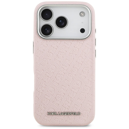MagSafe hoesje voor Apple iPhone 17 Pro, Karl Lagerfeld, FW Stamped Karl, Roze
