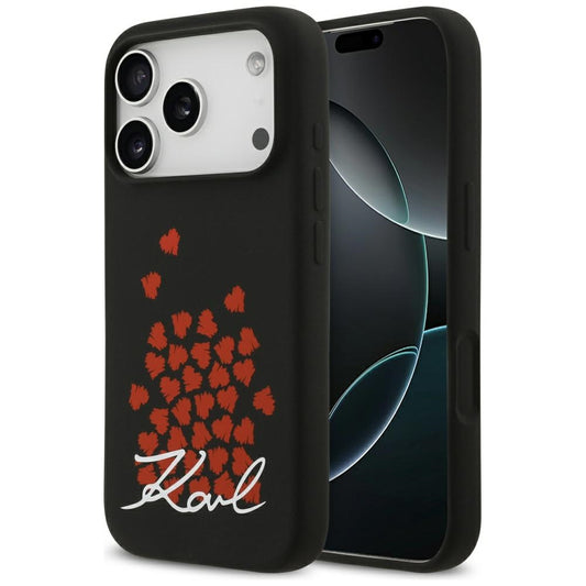 MagSafe hoesje voor Apple iPhone 17 Pro, Karl Lagerfeld, Heart Sign Logo, Zwart