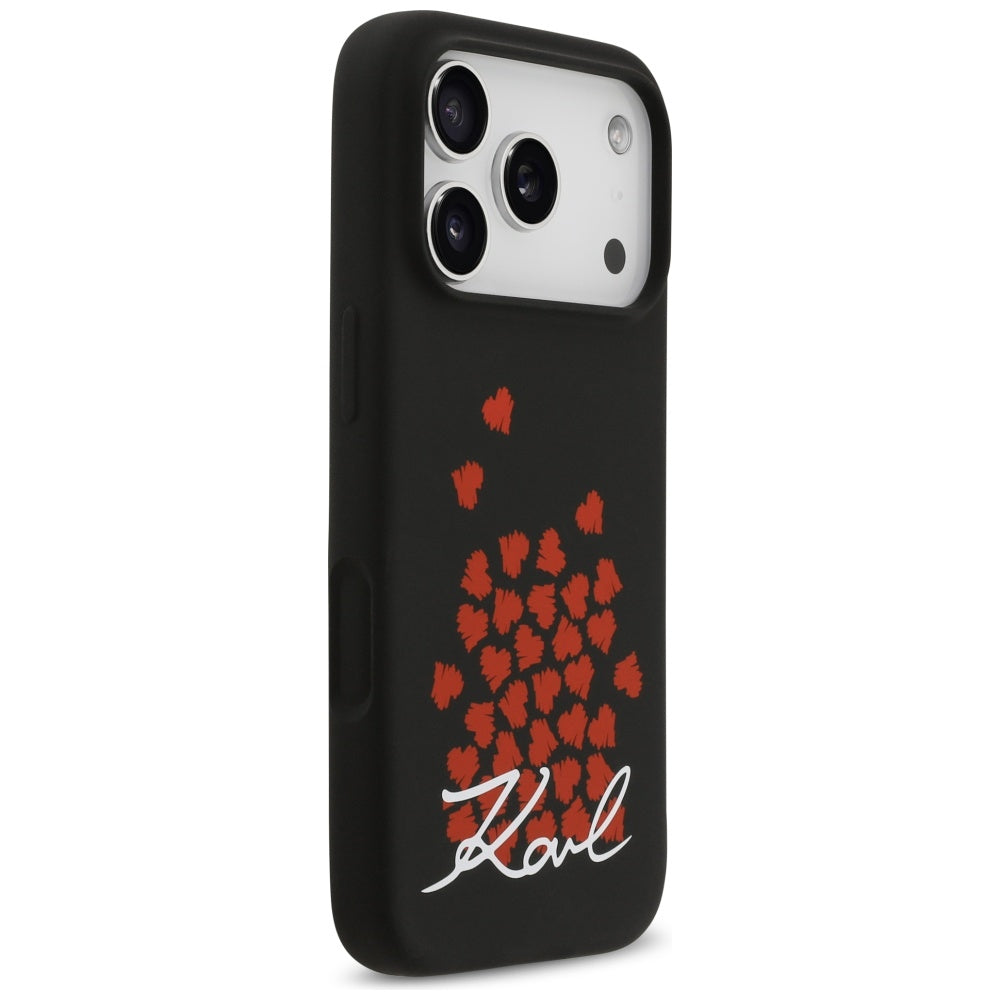 MagSafe Case for Apple iPhone 17 Pro, Karl Lagerfeld, Heart Sign Logo, Black