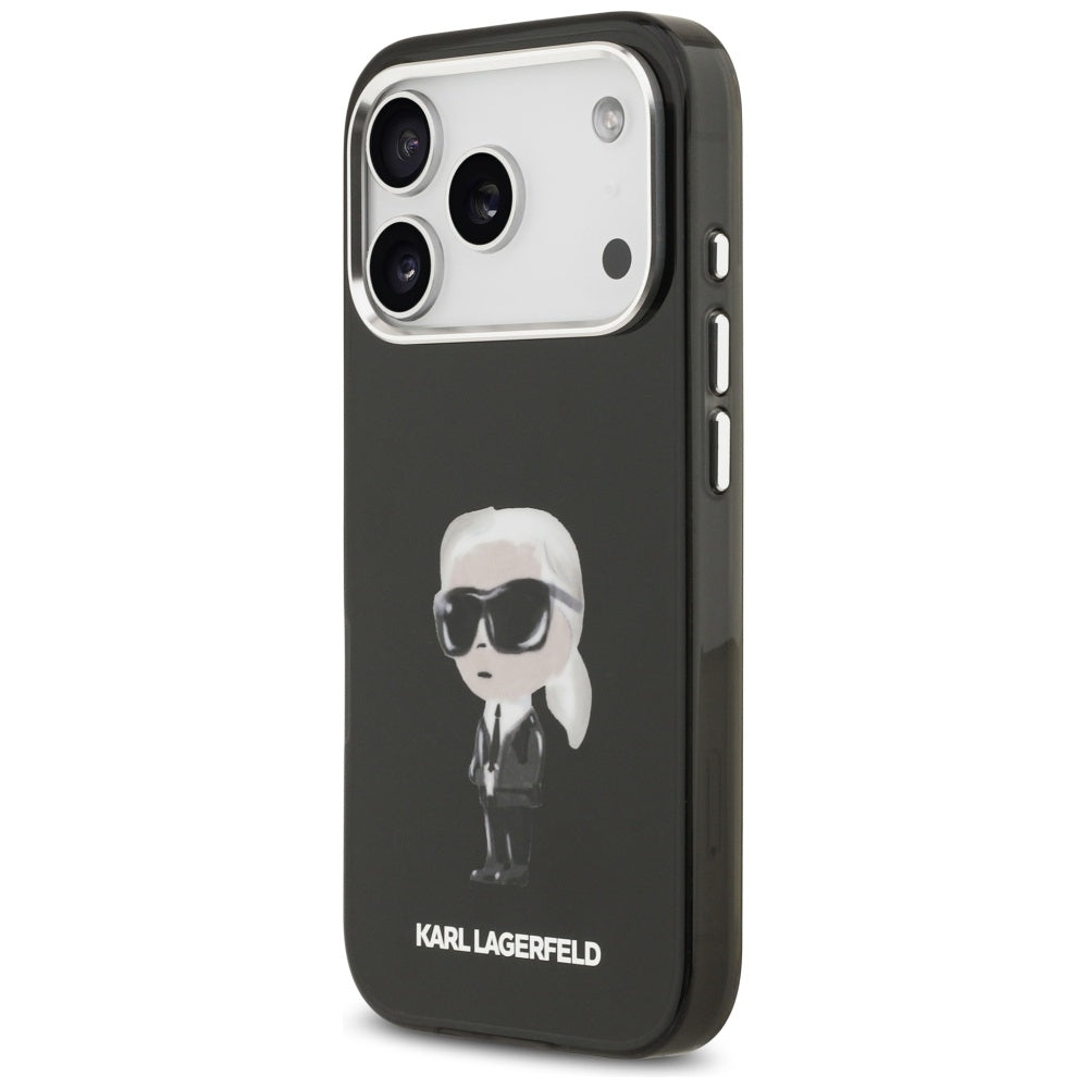 MagSafe Case for Apple iPhone 17 Pro, Karl Lagerfeld, IML Aquarelle Karl Ikonik, Black