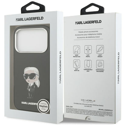 MagSafe Case for Apple iPhone 17 Pro, Karl Lagerfeld, IML Aquarelle Karl Ikonik, Black